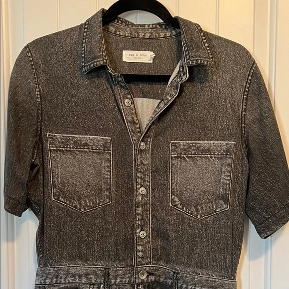 Rag & Bone Charcoal Denim Shirt Dress - Picture 2 of 9